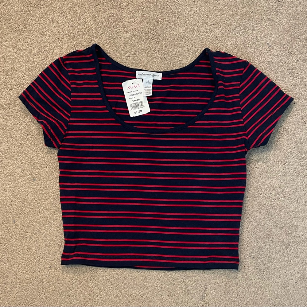 A’GACI scoop neck crop top